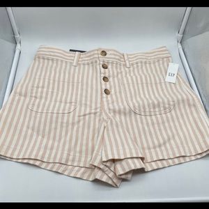 Gap Pink/White Striped Stretch Shorts Size: 10